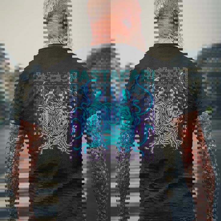 空飛ぶスパゲッティ モンスター パスタファリ パスタファリズム Fsm レトロ メンズTシャツ バックプリント 高齢者への贈り物