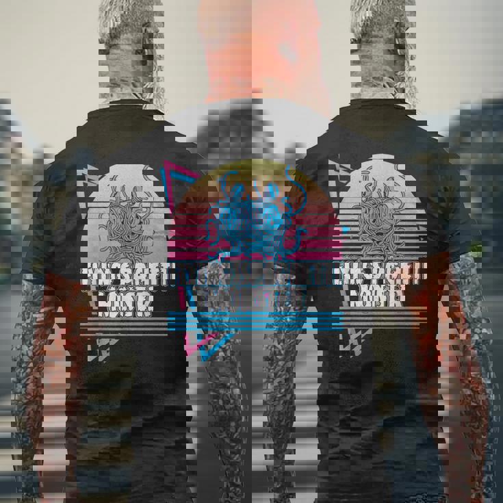 空飛ぶスパゲッティモンスター パスタファリ Fsm 無神論者 レトロ メンズTシャツ バックプリント 高齢者への贈り物