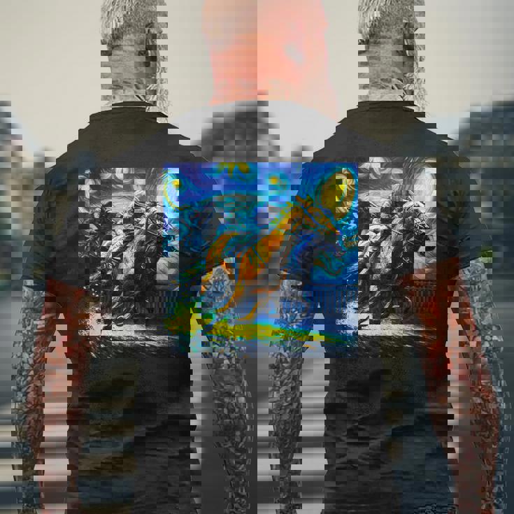 競馬 馬tシャツ おもしろ ウマ レース 馬 乗馬 競馬 面白いtシャツ メンズ グッズ ネタ 大人 男性 ゴッホ メンズTシャツ バックプリント 高齢者への贈り物