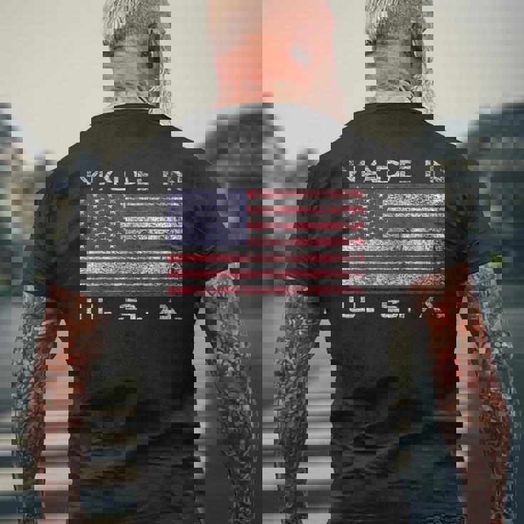 米国製 星条旗 星条旗 カラー メンズTシャツ バックプリント 高齢者への贈り物