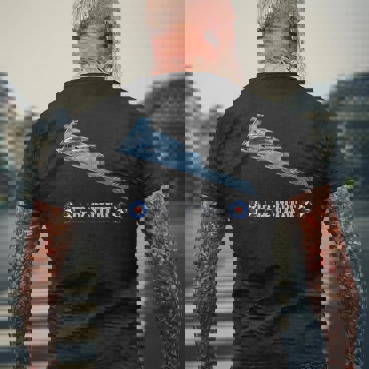 米軍機ステルス爆撃機b2スピリット メンズTシャツ バックプリント 高齢者への贈り物