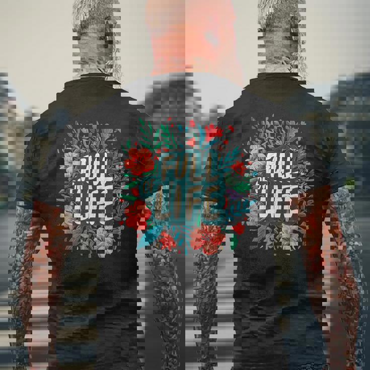 素敵な花のコスチュームでいっぱいの人生。 メンズTシャツ バックプリント 高齢者への贈り物