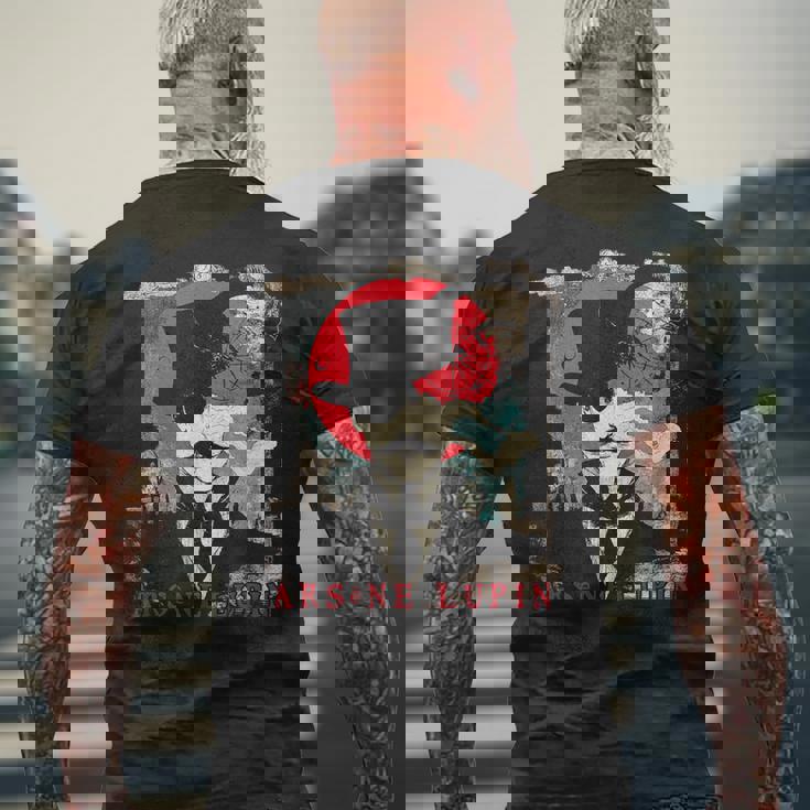 紳士泥棒アルセーヌ・ルパンのトリビュート メンズTシャツ バックプリント 高齢者への贈り物