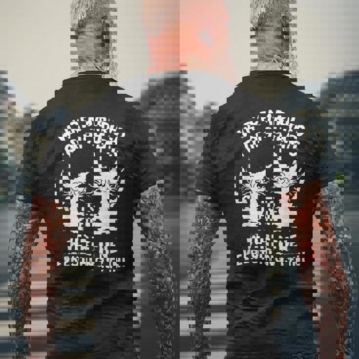 結婚19周年 結婚19年目 いい猫 面白い メンズTシャツ バックプリント 高齢者への贈り物