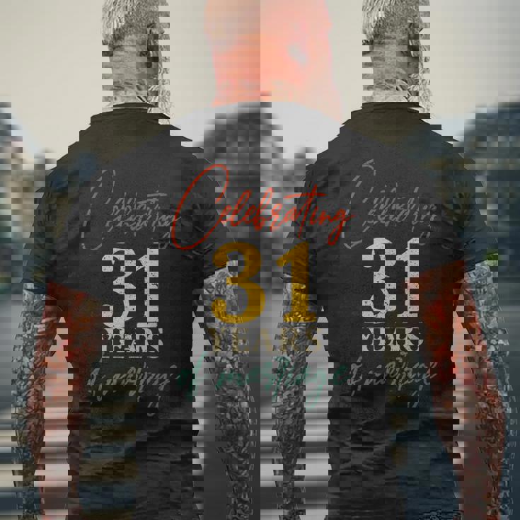 結婚31周年を祝う 結婚31周年 メンズTシャツ バックプリント 高齢者への贈り物