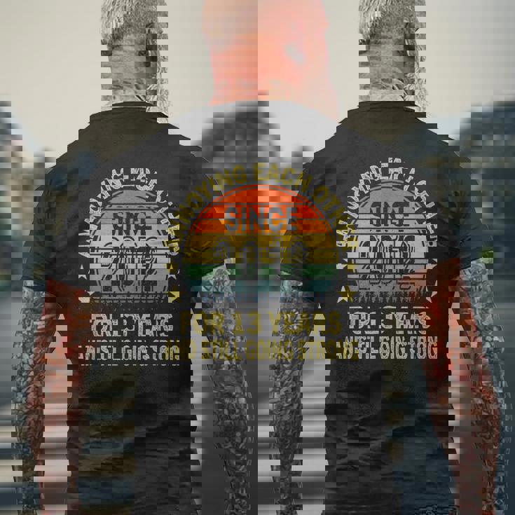 結婚記念日の願い 13年 以来 2012 メンズTシャツ バックプリント 高齢者への贈り物