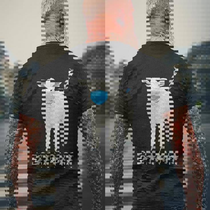 羊または羊 ワクチン防止マスク メンズTシャツ バックプリント 高齢者への贈り物