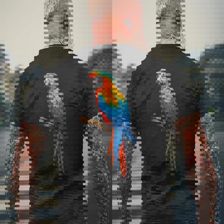 美しいオウム メンズTシャツ バックプリント 高齢者への贈り物