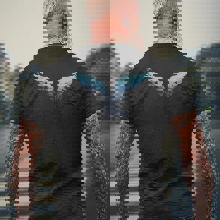 美しいフライングイーグル夜空の森の鳥のシルエット メンズTシャツ バックプリント 高齢者への贈り物