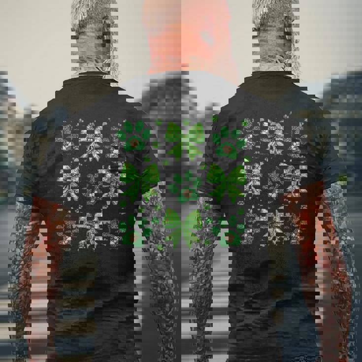 聖パトリックの日 犬 猫 コケット リボン シャムロック 聖パトリック メンズTシャツ バックプリント 高齢者への贈り物