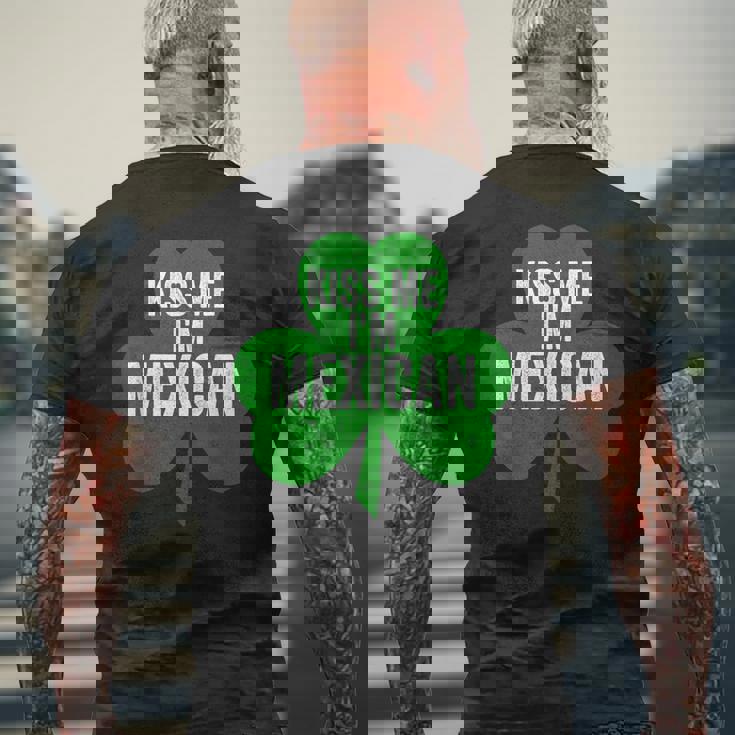 聖パトリックデー 面白いギフト Kiss Me I'm Mexican メンズTシャツ バックプリント 高齢者への贈り物