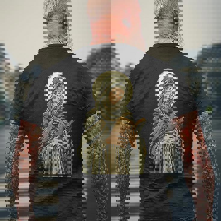 聖ブリジッド オブ キルデア ホールディング A バイブル メンズTシャツ バックプリント 高齢者への贈り物