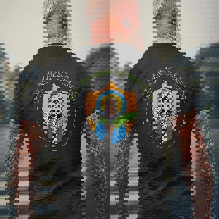 聖マリア・ゴレッティ リリー・セインツ カトリック ガールズ ピュリティ メンズTシャツ バックプリント 高齢者への贈り物