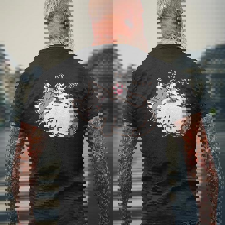 肉球を見せる猫ちゃん キジ白猫 猫好き 動物 かわいい おもしろ ネタ メンズTシャツ バックプリント 高齢者への贈り物