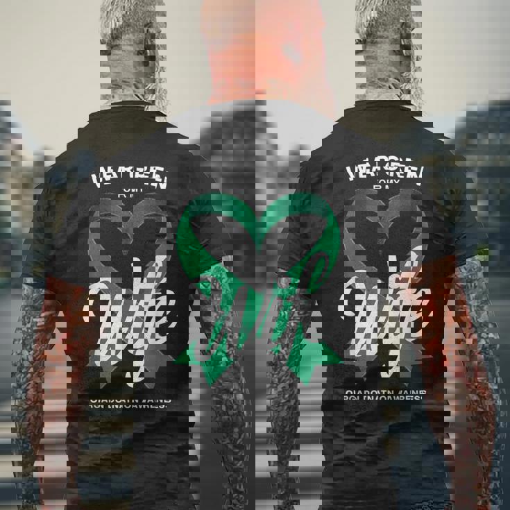 臓器提供者 グリーンリボン 臓器提供啓発 メンズTシャツ バックプリント 高齢者への贈り物