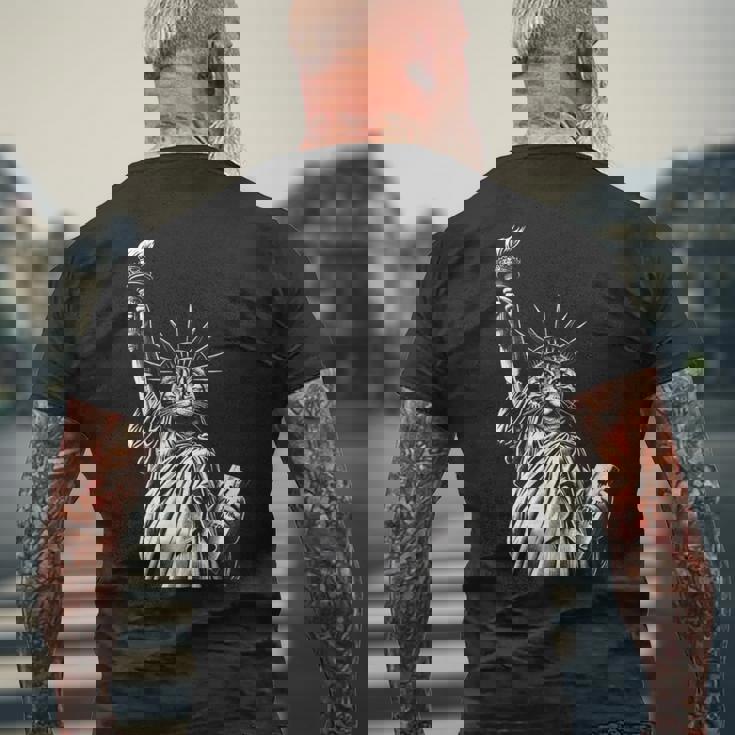 自由の女神猫 Nycプライド メンズTシャツ バックプリント 高齢者への贈り物