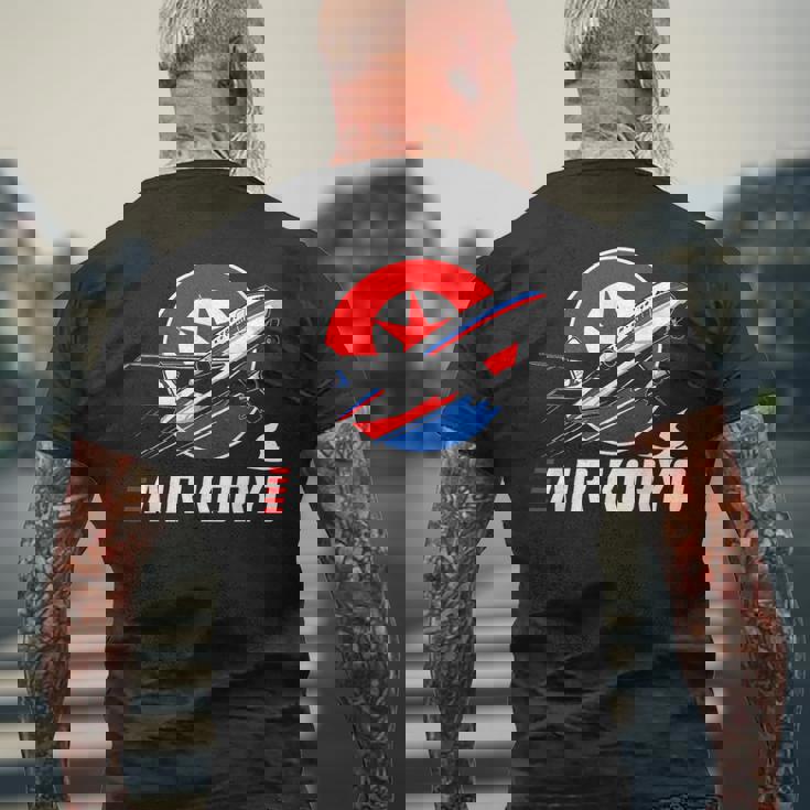 航空高麗 北朝鮮航空母艦 ソビエトツポレフ キム・ジョン メンズTシャツ バックプリント 高齢者への贈り物