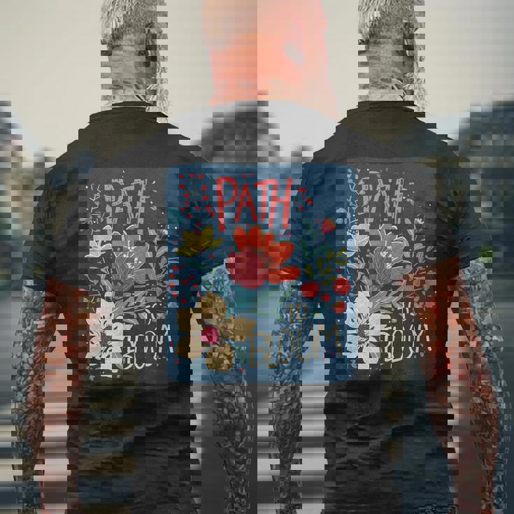 花を咲かせる春好きのための面白い小道コスチューム。 メンズTシャツ バックプリント 高齢者への贈り物