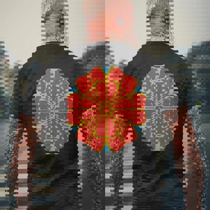 花笠花 琉球 沖縄 日本 琉球諸島 沖縄 メンズTシャツ バックプリント 高齢者への贈り物