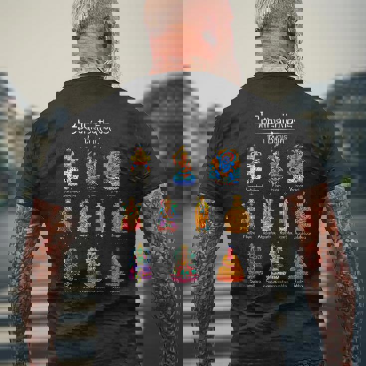 菩薩 仏教の神々 メンズTシャツ バックプリント 高齢者への贈り物