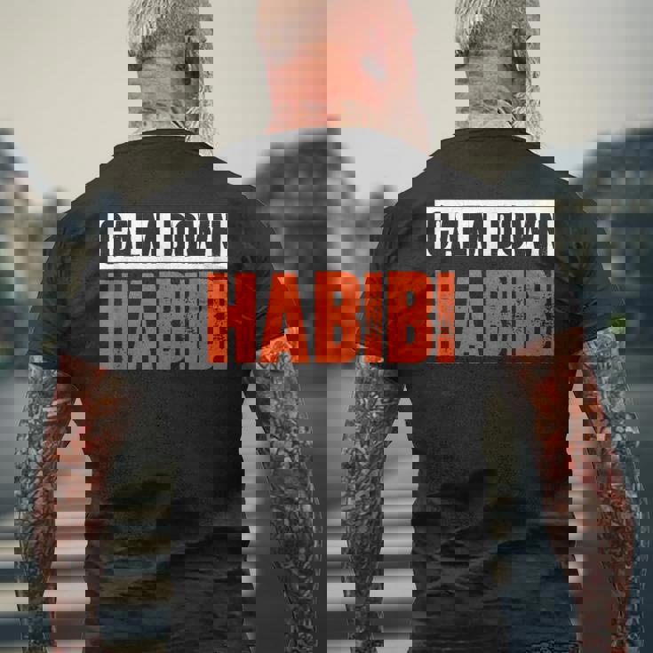 落ち着けハビビ メンズTシャツ バックプリント 高齢者への贈り物