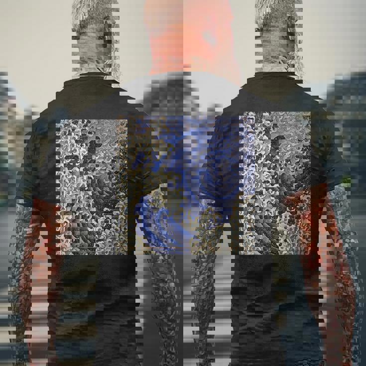 葛飾北斎 男波 メンズTシャツ バックプリント 高齢者への贈り物