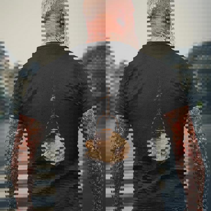 葛飾北斎作 たぬき メンズTシャツ バックプリント 高齢者への贈り物