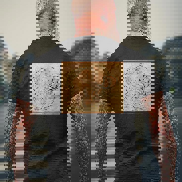 葛飾北斎作 蛇女頭 メンズTシャツ バックプリント 高齢者への贈り物