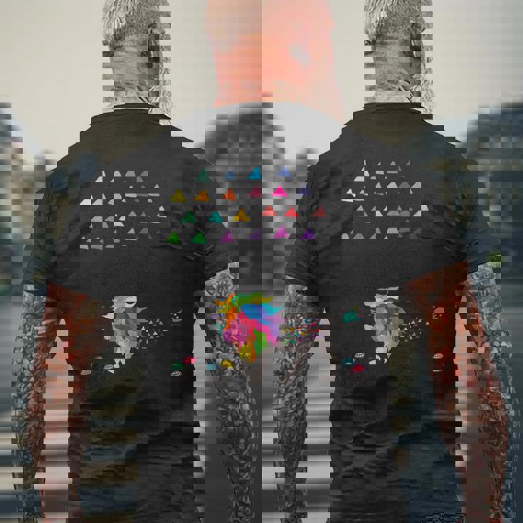 虹色のライオン メンズTシャツ バックプリント 高齢者への贈り物