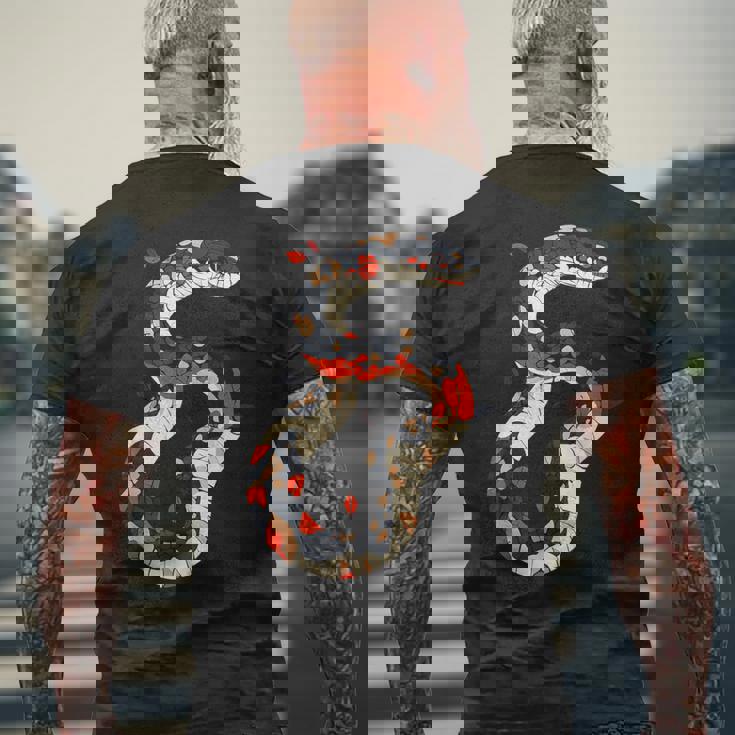 蛇 動物 モチーフ アート 蛇 メンズTシャツ バックプリント 高齢者への贈り物