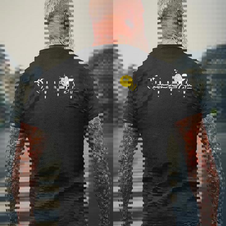 蜂 ハートビート 蜂 ハート 蜂 女王 ミツバチ メンズTシャツ バックプリント 高齢者への贈り物