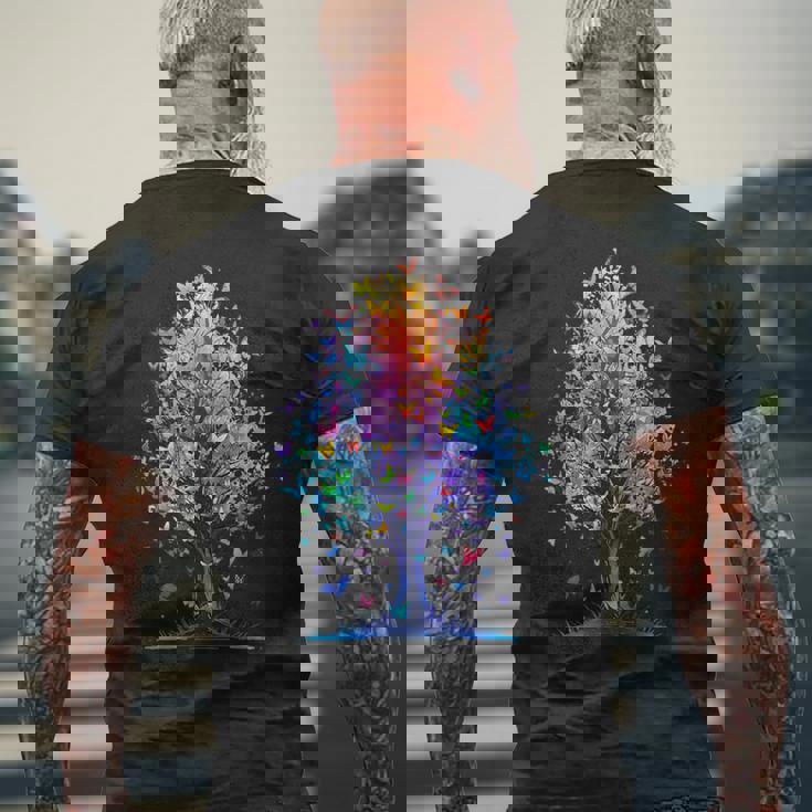 蝶の木の美学 蝶々 美しい美学 メンズTシャツ バックプリント 高齢者への贈り物