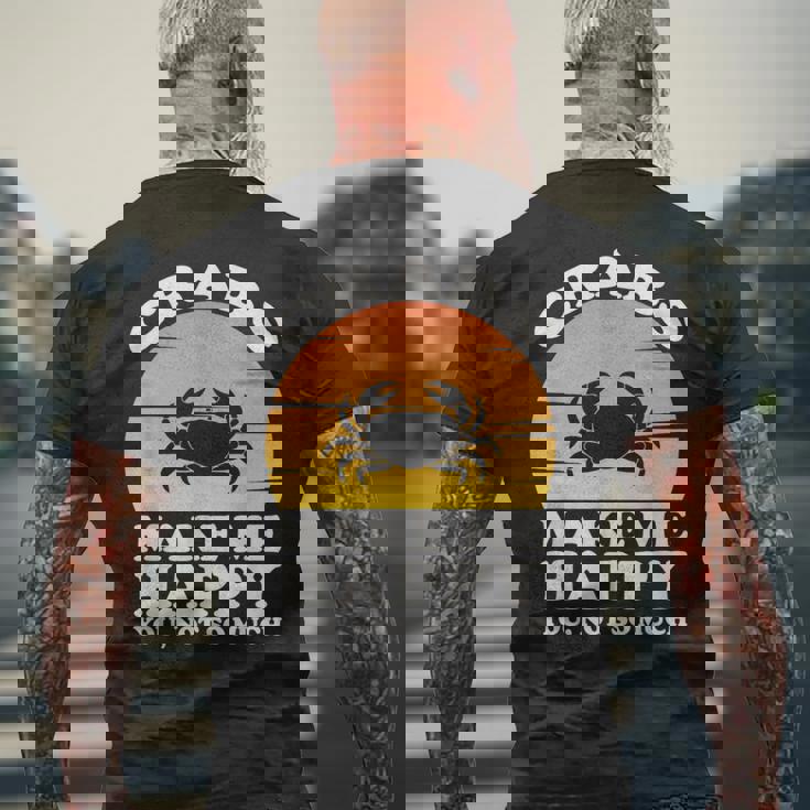 蟹は私を幸せにする カニ服 カニ メンズTシャツ バックプリント 高齢者への贈り物