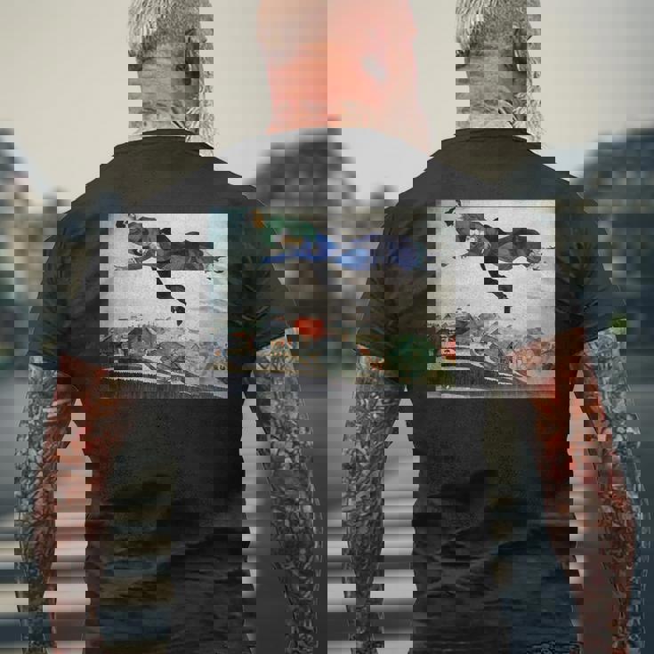 街の上で メンズTシャツ バックプリント 高齢者への贈り物