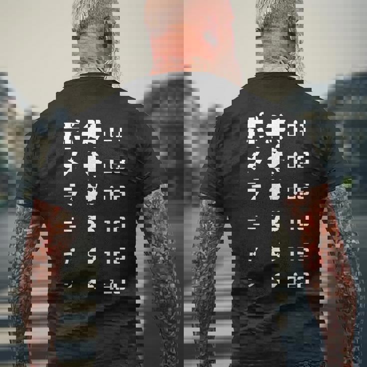 視力検査 ポメラニアン ポメラニアン好き 愛犬家 犬が好き 犬の飼い主 ポメラニアンの飼い主 犬好き メンズTシャツ バックプリント 高齢者への贈り物