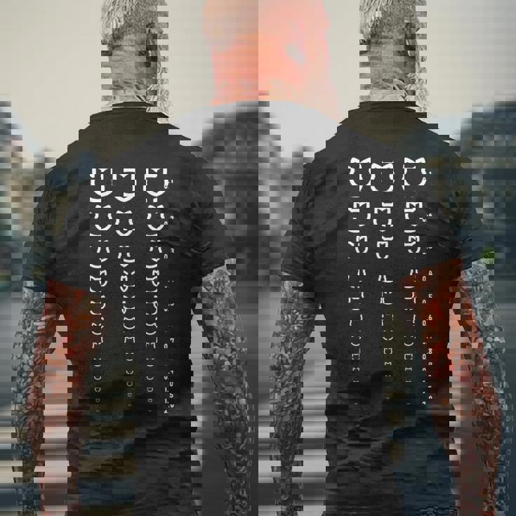 視力検査 猫 ネコの飼い主 ねこの飼い主 おもしろ 愛猫家 猫の飼い主 ネコ好き ネコ 猫好き ネコ好き 長袖tシャツ メンズTシャツ バックプリント 高齢者への贈り物