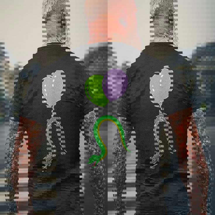 誕生日バルーン付き蛇 メンズTシャツ バックプリント 高齢者への贈り物