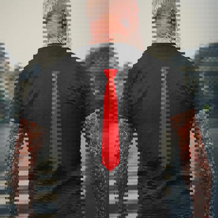 赤いネクタイ、ネクタイファニードレス メンズTシャツ バックプリント 高齢者への贈り物