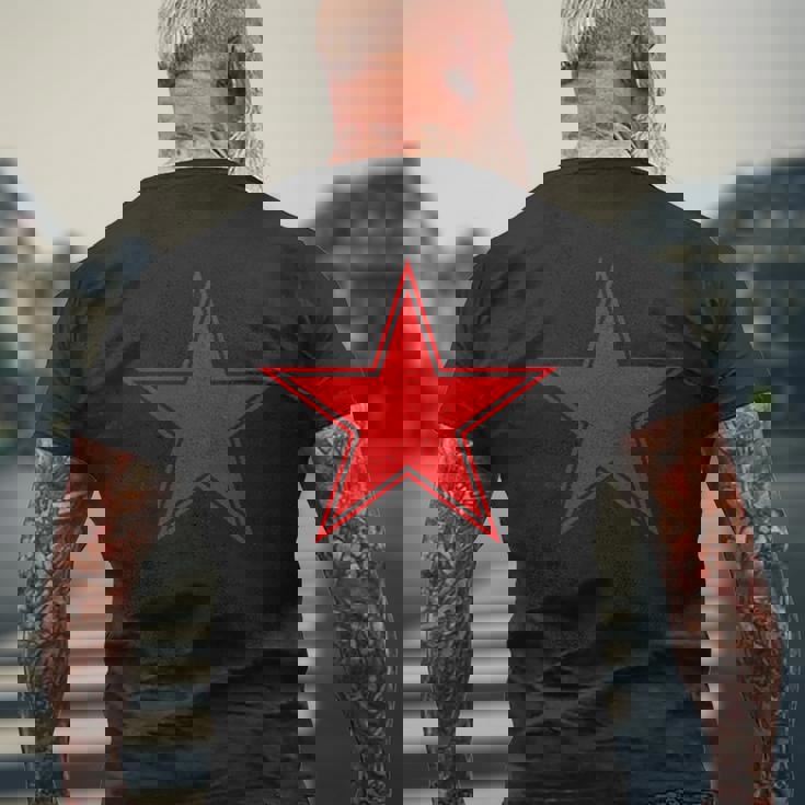 赤い星シャツ メンズTシャツ バックプリント 高齢者への贈り物