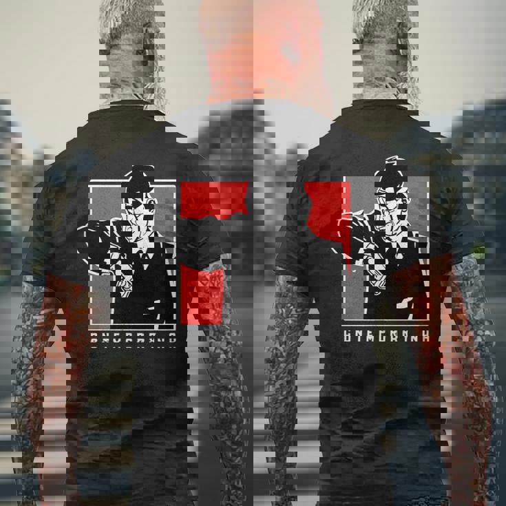 路上の能劇 伝統・現代美術 メンズTシャツ バックプリント 高齢者への贈り物