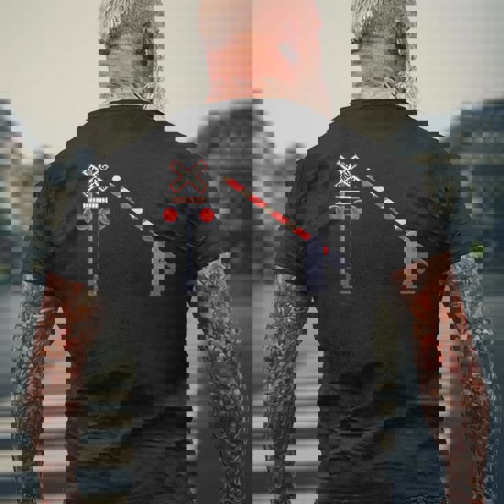 踏切バリアサイン ハロウィン コスチューム Diy メンズTシャツ バックプリント 高齢者への贈り物