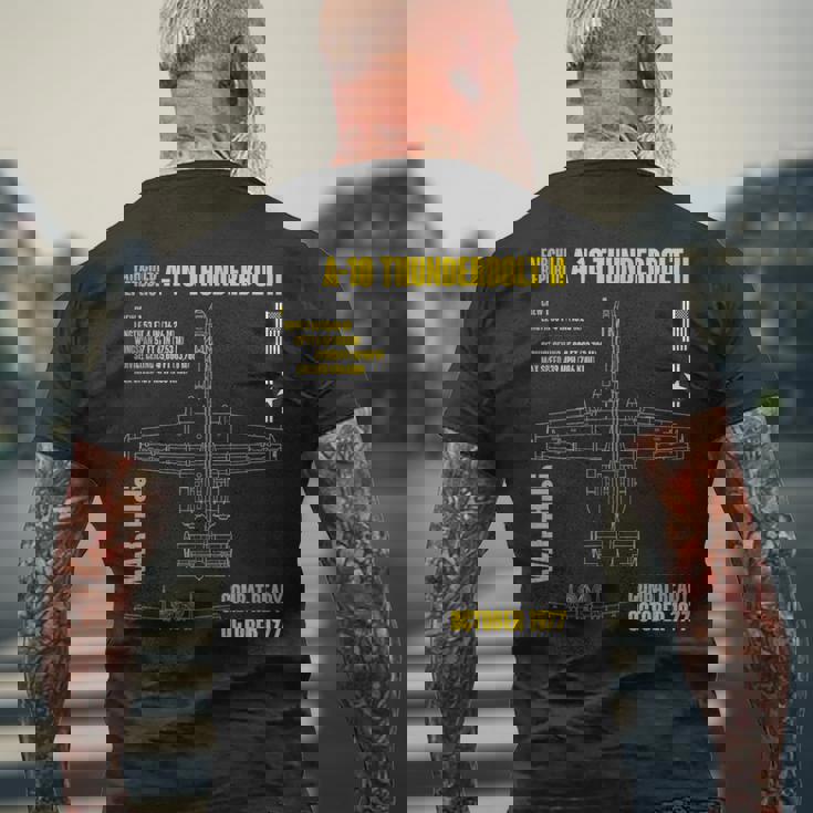 軍用機 A-10 Thunderbolt Ii Warthog Usaf メンズTシャツ バックプリント 高齢者への贈り物