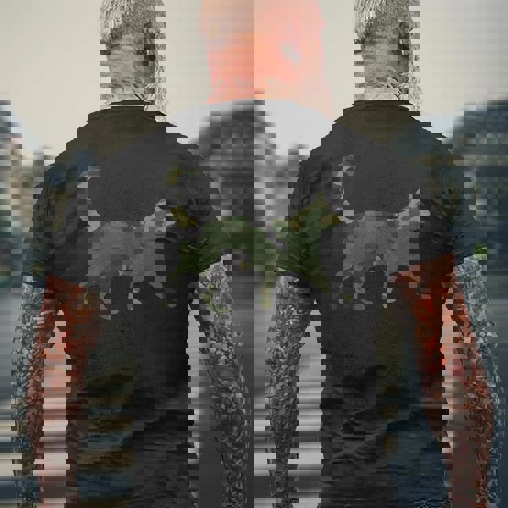 迷彩猫 面白い迷彩柄 アーミーミリタリーカラー 猫 メンズTシャツ バックプリント 高齢者への贈り物