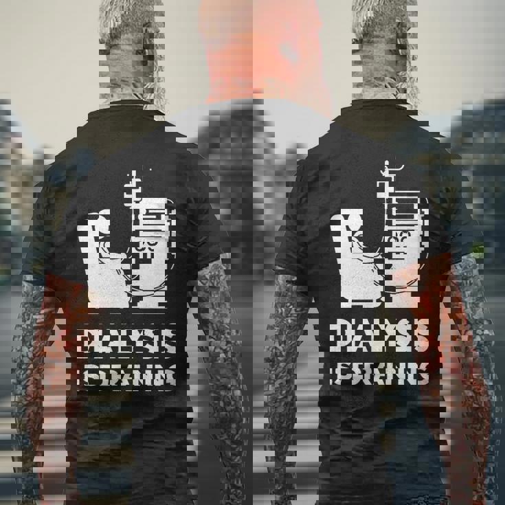 透析tシャツ 透析患者用 透析は排水 メンズTシャツ バックプリント 高齢者への贈り物