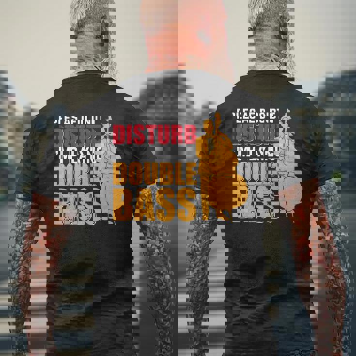 邪魔しないでください私はコントラバス奏者です メンズTシャツ バックプリント 高齢者への贈り物