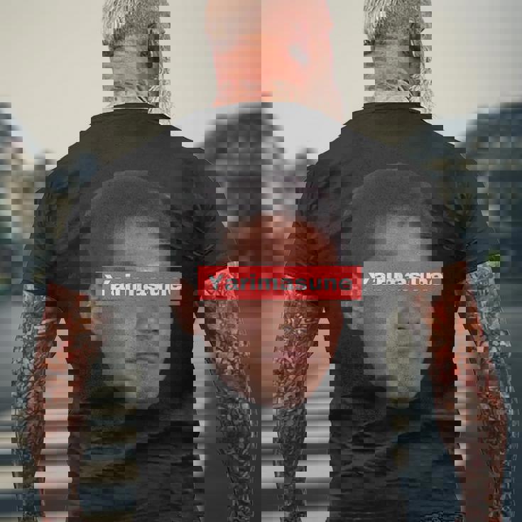 野獣先輩 やりますねぇ！ Yarimasune メンズTシャツ バックプリント 高齢者への贈り物