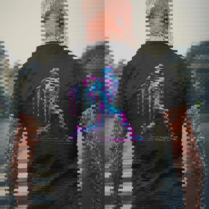 野球 選手 ドリップ アイスクリーム ドリップ 野球 試合 デイ ユース メンズTシャツ バックプリント 高齢者への贈り物