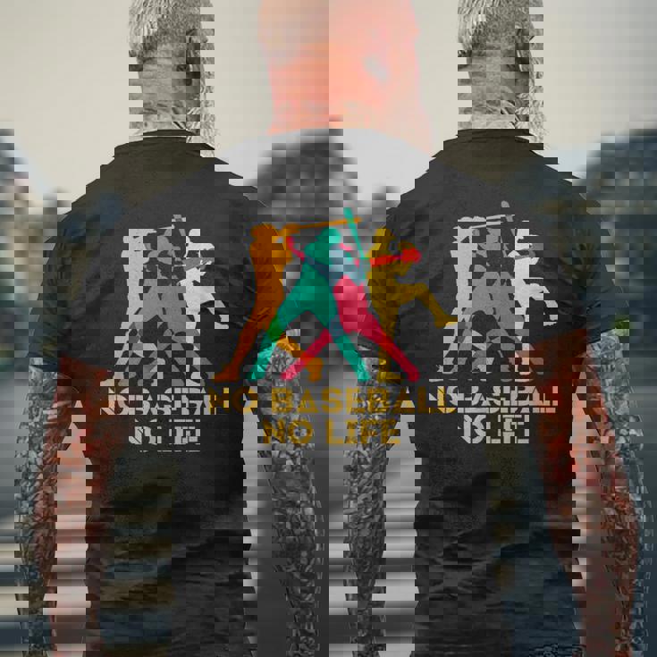 野球 面白いtシャツ おもしろ 文字入り 服 No Baseball No Life ベースボール 文字 ネタ メンズ メンズTシャツ バックプリント 高齢者への贈り物