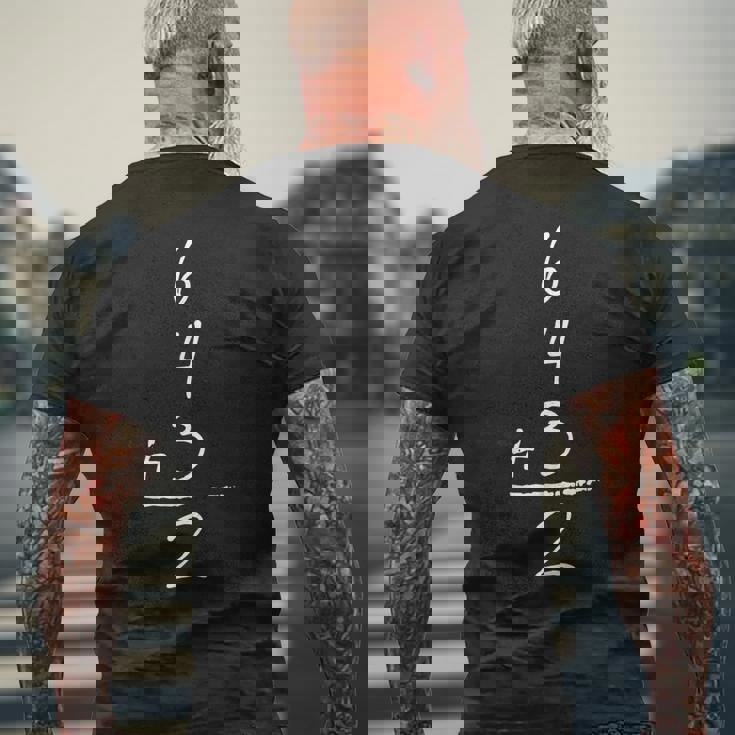 野球にインスパイアされた数学6 4 3 2 ダブルプレイソフトボールゲームtシャツ メンズTシャツ バックプリント 高齢者への贈り物