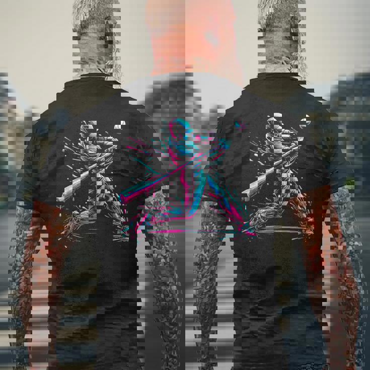 野球選手 野球好き ファン スポーツ アイスクリーム ドリップボーイ メンズTシャツ バックプリント 高齢者への贈り物